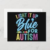 Light It Up Blue Autism Awareness T-Shirt92 ポストカード (正面/裏面)