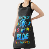 Light It Up Blue Autistic Autism Awareness エプロン (インサイチュ)