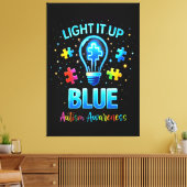 Light It Up Blue Autistic Autism Awareness キャンバスプリント (インサイチュ (リビング))