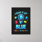 Light It Up Blue Autistic Autism Awareness キャンバスプリント (正面)