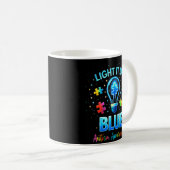 Light It Up Blue Autistic Autism Awareness コーヒーマグカップ (正面右)