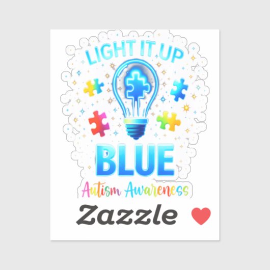 Light It Up Blue Autistic Autism Awareness シール (シート)