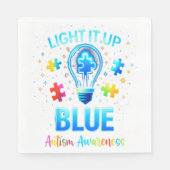 Light It Up Blue Autistic Autism Awareness スタンダードランチョンナプキン (正面)