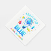 Light It Up Blue Autistic Autism Awareness スタンダードランチョンナプキン (角)