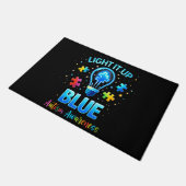 Light It Up Blue Autistic Autism Awareness ドアマット (アングル)