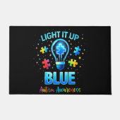 Light It Up Blue Autistic Autism Awareness ドアマット (正面)