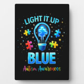 Light It Up Blue Autistic Autism Awareness フォトプラーク (正面)