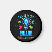 Light It Up Blue Autistic Autism Awareness マグネット (正面)