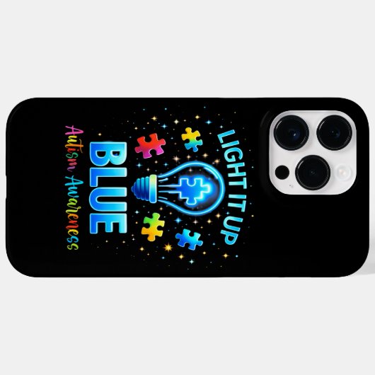 Light It Up Blue Autistic Autism Awareness Case-Mate iPhoneケース (裏面 (横))