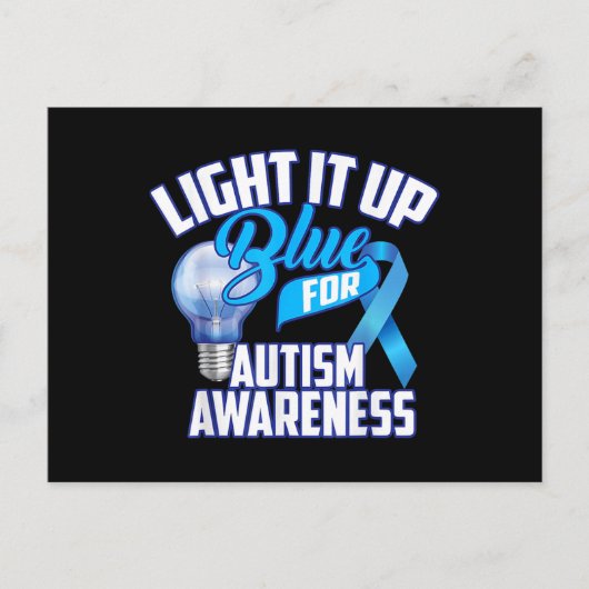 Light It Up Blue For Autism Awareness Gifts Blue R ポストカード (正面)