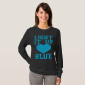 Light It Up Blue  Puzzle Piece Autism Awareness Tシャツ (正面フル)