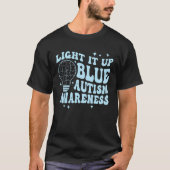 Light It Up Blue Retro Groovy Autism Awareness Gir Tシャツ (正面)