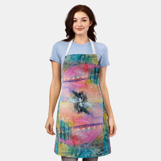 Light Journey Through the Waves エプロン (着用した状態)