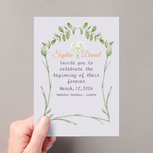 Light lavender acrylic wedding invitation  アクリル招待状 (インサイチュ (ポータブル))