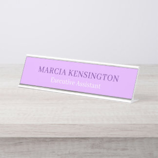 Light Lavender Lilac Modern Professional デスクネームプレート