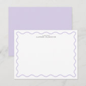 Light Lavender Modern Wavy Border Note card 招待状 (正面/裏面)
