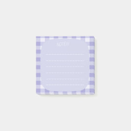 light lavender Plaid Note Design ポストイット