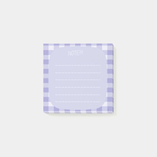 light lavender Plaid Note Design ポストイット (正面)