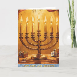 Light Love Laughter Happy Hanukkah Holiday Card シーズンカード