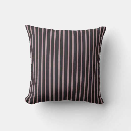 Light Mauve and Thunder Gray Stripes クッション (正面)