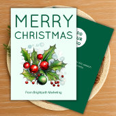 Light Minimal Christmas Card | Editable Logo シーズンカード