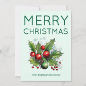 Light Minimal Christmas Card | Editable Logo シーズンカード (正面)