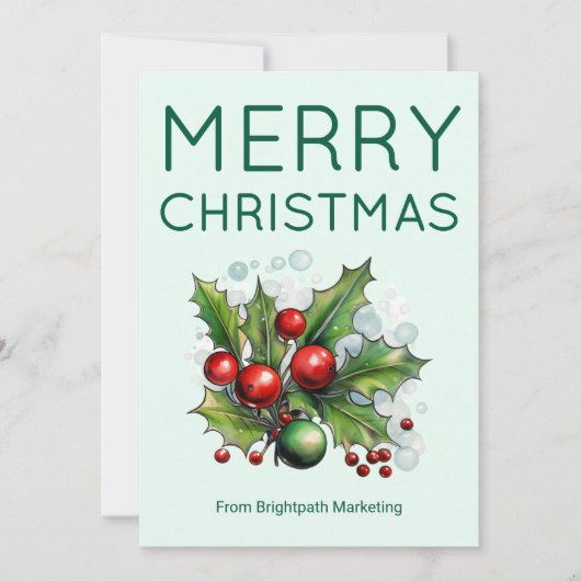 Light Minimal Christmas Card | Editable Logo シーズンカード (正面)