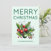 Light Minimal Christmas Card | Editable Logo シーズンカード (スタンド正面)