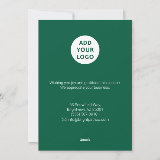 Light Minimal Christmas Card | Editable Logo シーズンカード (裏面)