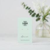 Light Mint Greenロゴのイヤリングディスプレイを追加 名刺 (スタンド正面)