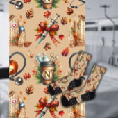 Light Mocha Monogram Nurse Essentials Crew Socks ソックス