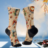 Light Mocha Monogram Nurse Essentials Crew Socks ソックス