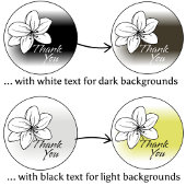 Light Modern Minimal Gray Flower Drawing Thank You シール