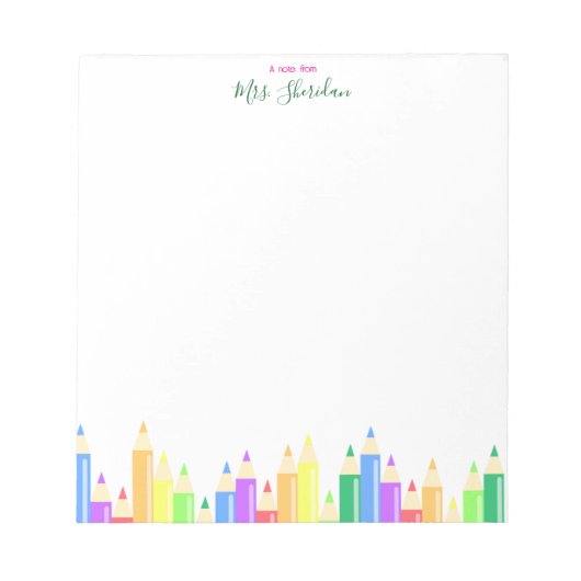 Light Multicolor Kindergarten Teacher Notepad ノートパッド (正面)