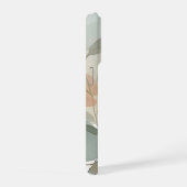 Light Neutral Abstract Botanical with Soft Sage  iPhoneケース (右側面)