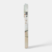 Light Neutral Abstract Botanical with Soft Sage  iPhoneケース (左側面)