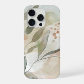 Light Neutral Abstract Botanical with Soft Sage  iPhoneケース (裏面)