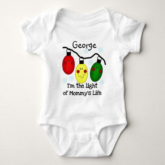 Light of Mommy Life パーソナライズされた Christmas ベビーボディスーツ (正面)