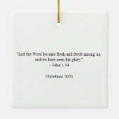 Light of the World Jesus Christmas セラミックオーナメント (裏面)