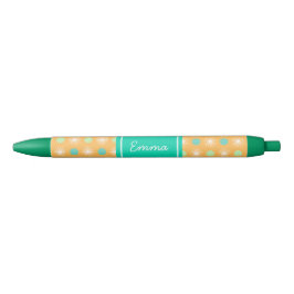 Light Orange Boho Retro Pattern Pen 黒ボールペン