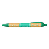 Light Orange Boho Retro Pattern Pen 黒ボールペン (トップ)