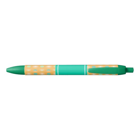Light Orange Boho Retro Pattern Pen 黒ボールペン (裏面)