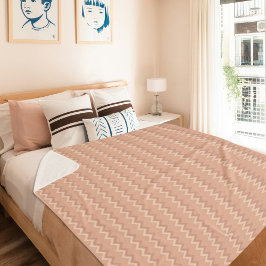 Light Orange Chevron Pattern Sherpa Blanket シェルパブランケット
