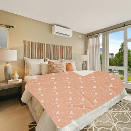 Light Orange Memphis Pattern Sherpa Blanket シェルパブランケット