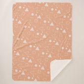 Light Orange Memphis Pattern Sherpa Blanket シェルパブランケット (正面)