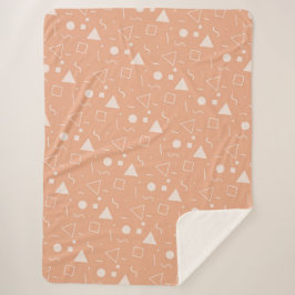 Light Orange Memphis Pattern Sherpa Blanket シェルパブランケット