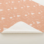 Light Orange Memphis Pattern Sherpa Blanket シェルパブランケット (3/4)