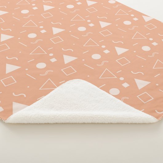 Light Orange Memphis Pattern Sherpa Blanket シェルパブランケット (3/4)