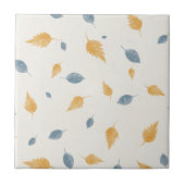 Light Pastel Beige Autumn Leaves Pattern タイル (正面)