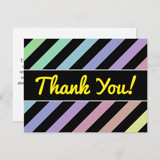 Light Pastel Colors & Black Stripes Pattern ポストカード (正面/裏面)